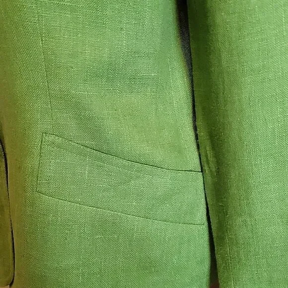 Harve Bernard- Linen Green Jacket With Collar and Buttons Down Front. 14. NWT - Picture 4 of 9